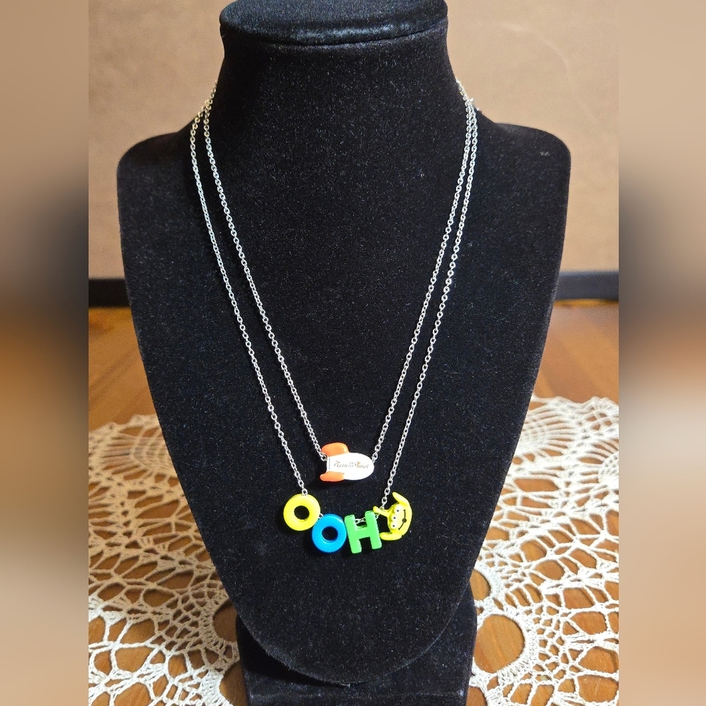 Disney Parks Colorful Pizza Planet And Aliens Necklace Set